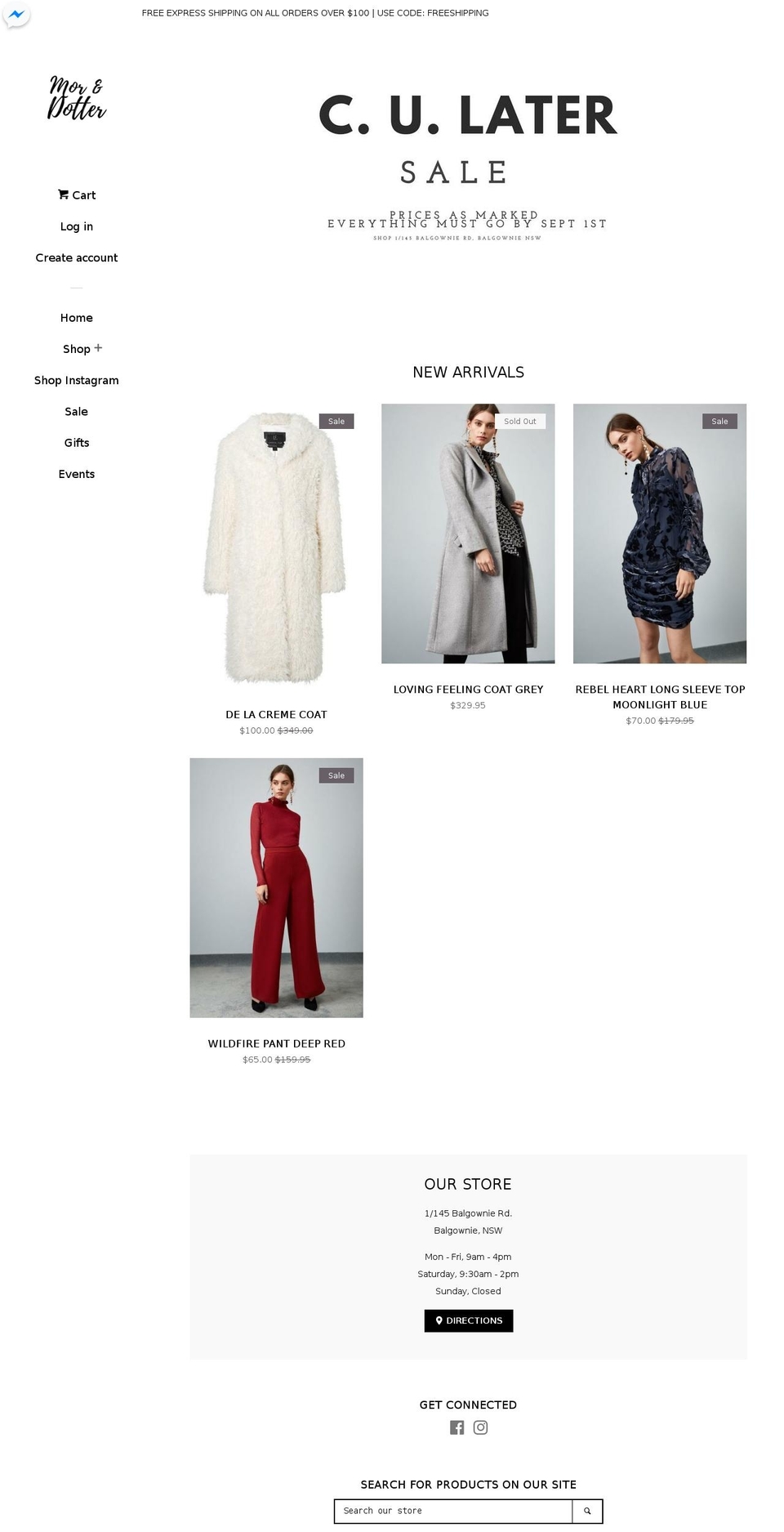 moranddotter.com — Shopify storefront screenshot