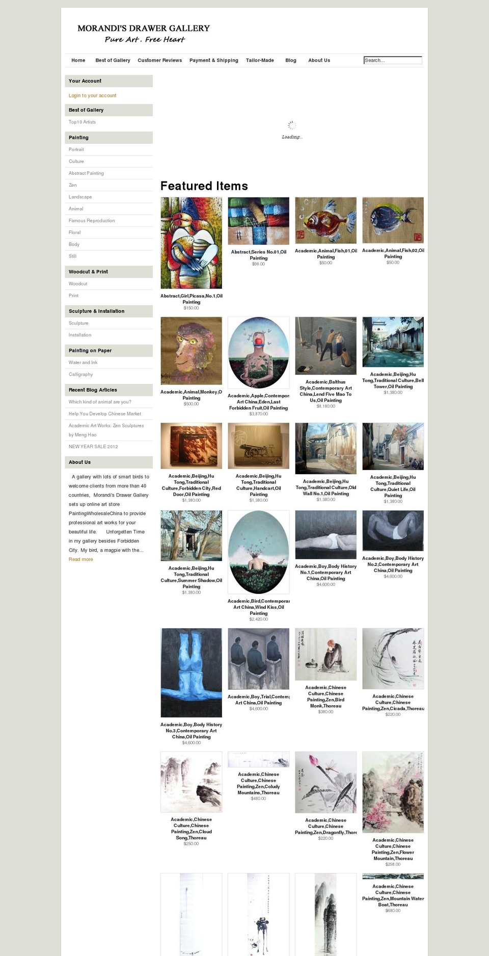 morandisdrawer.com — Shopify storefront screenshot