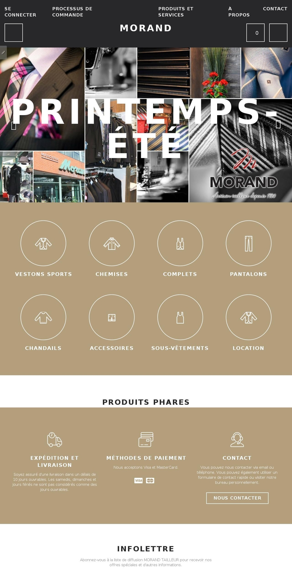 MORAND Shopify theme site example morandtailleur.ca