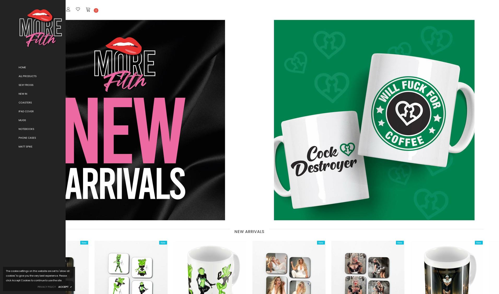 more-filth.com shopify website screenshot