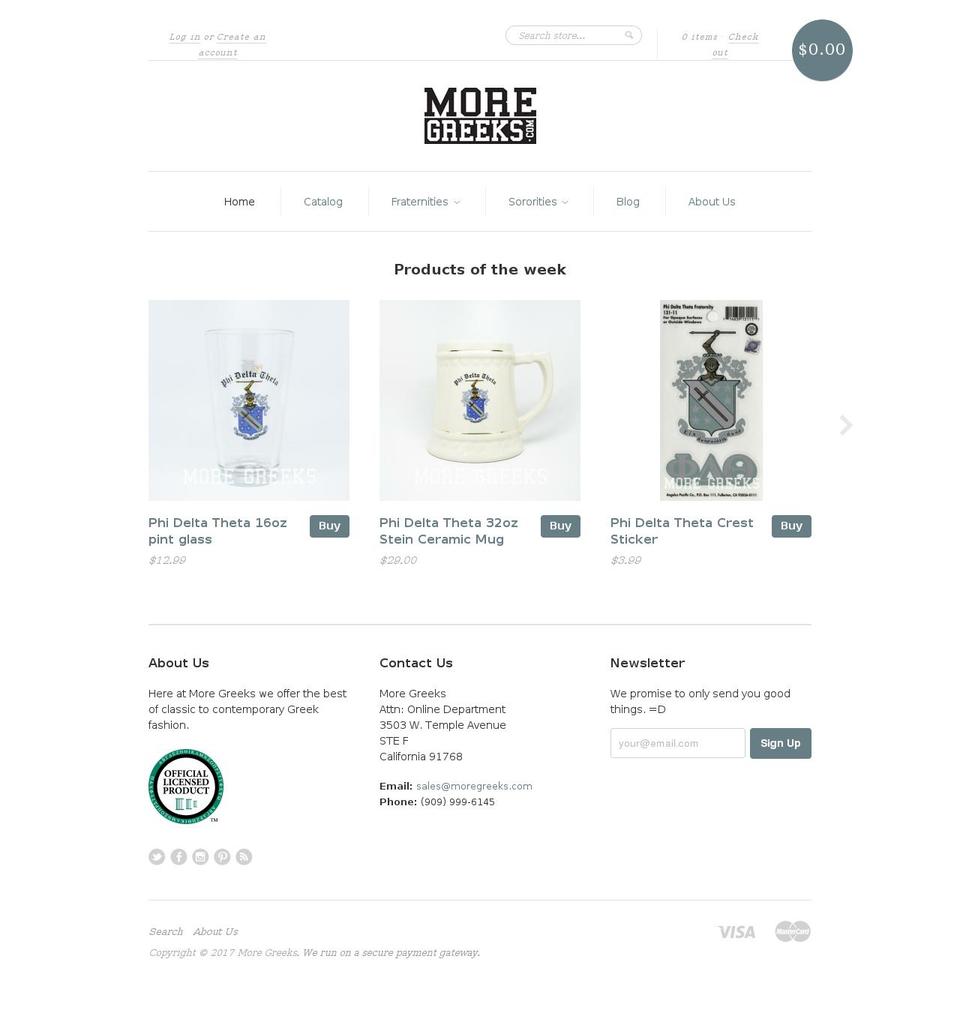 moregreeks.com shopify website screenshot