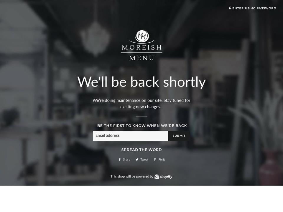 moreishmenu.com — Shopify storefront screenshot