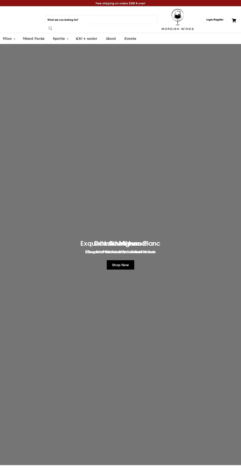 moreishwines.com shopify website screenshot