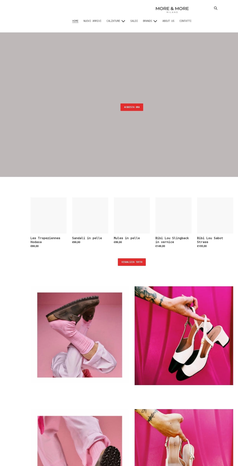 moremilano.it shopify website screenshot