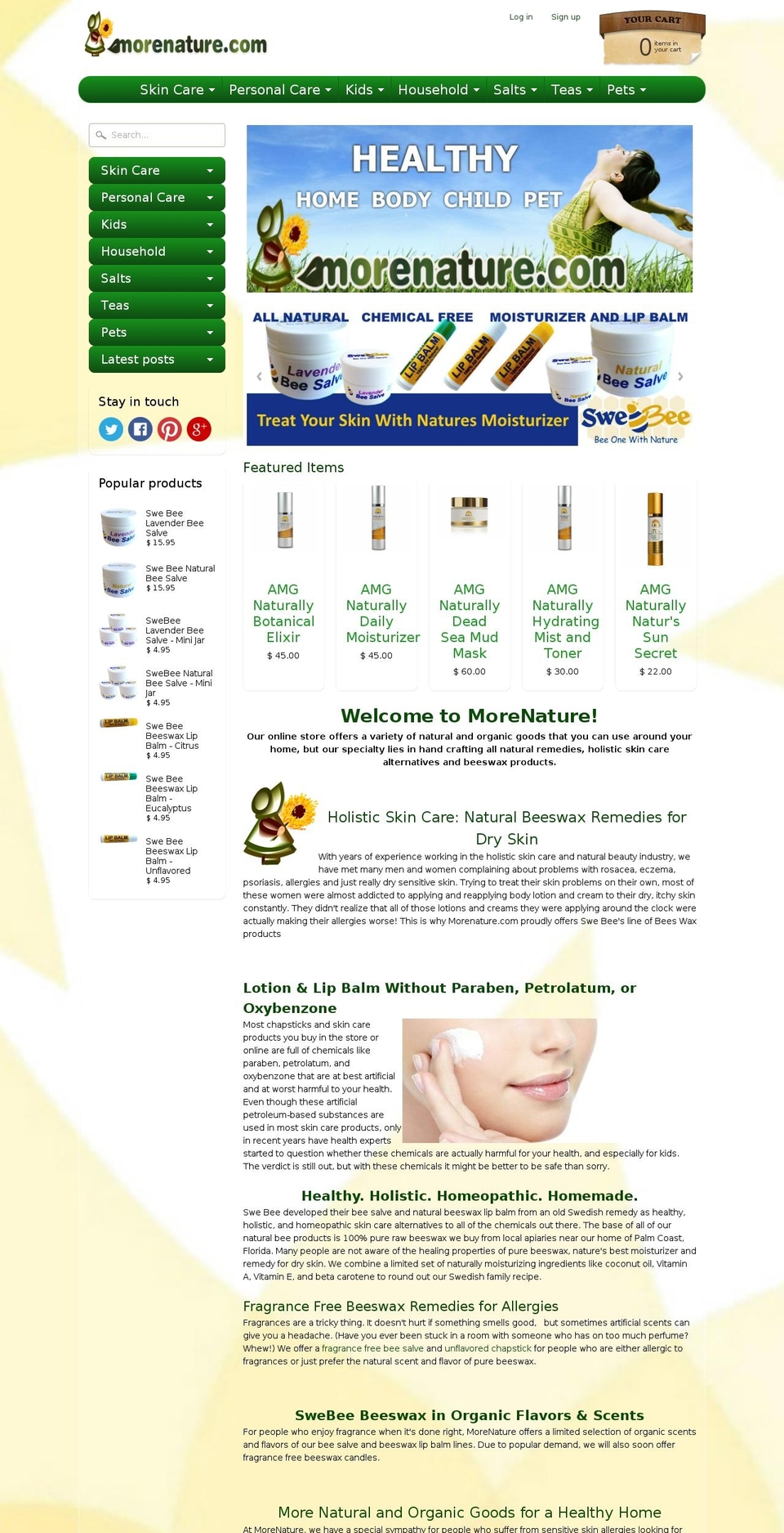 morenature.com shopify website screenshot