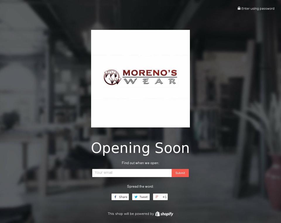 morenoswear.com shopify website screenshot