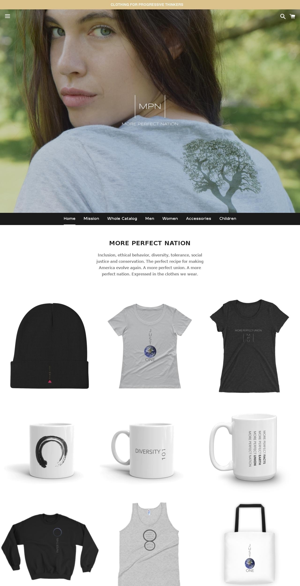moreperfectnation.com — Shopify storefront screenshot
