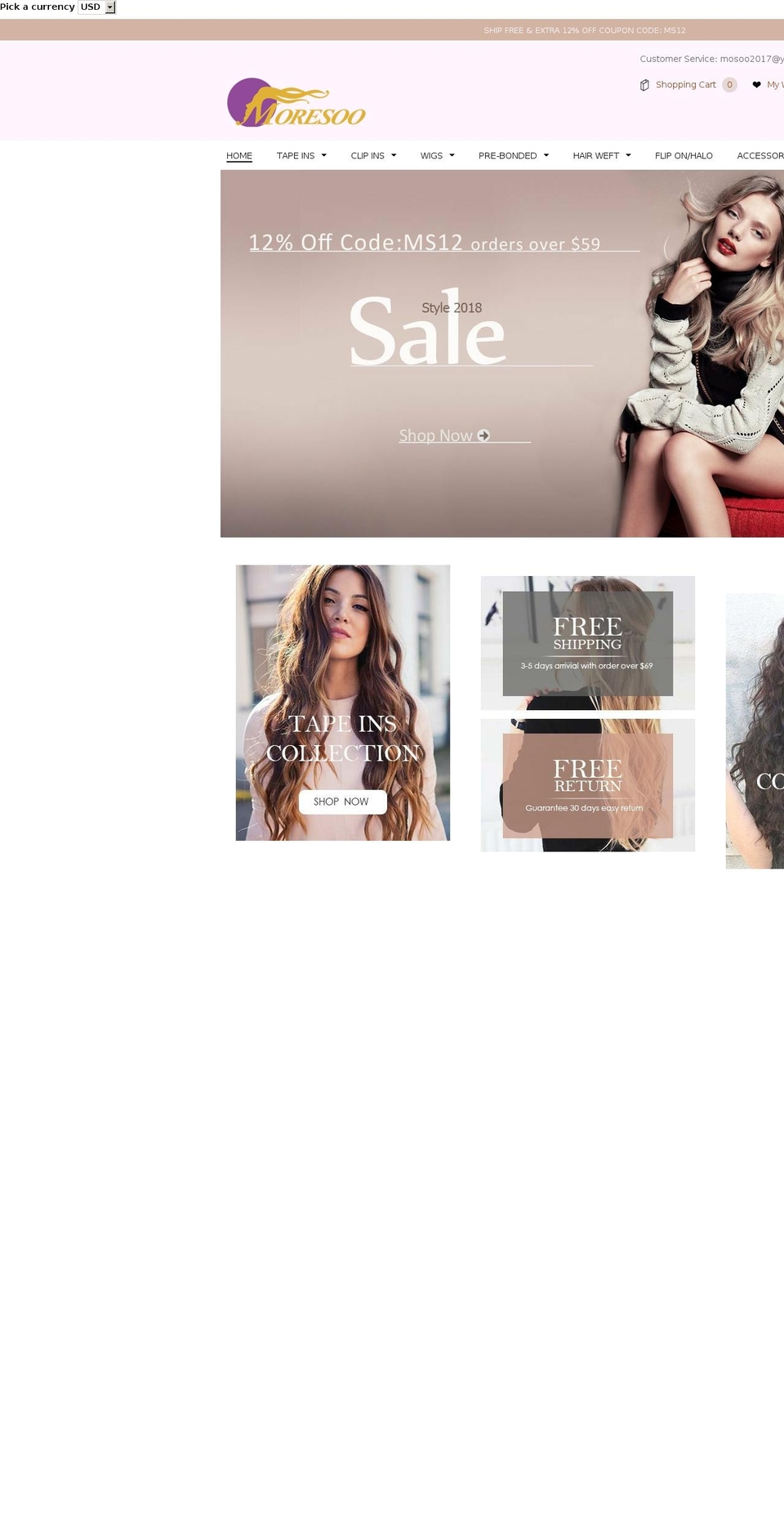 moresoo.com shopify website screenshot