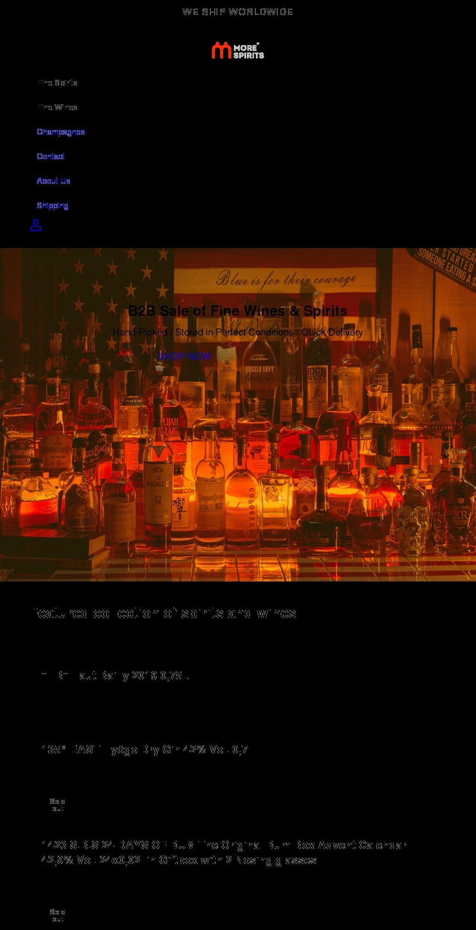 morespirits.com shopify website screenshot