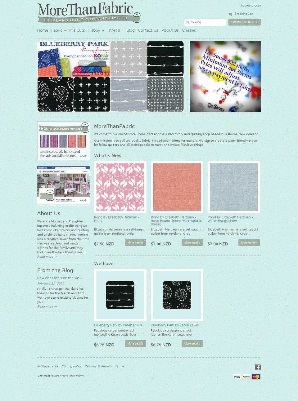 morethanfabric.com shopify website screenshot