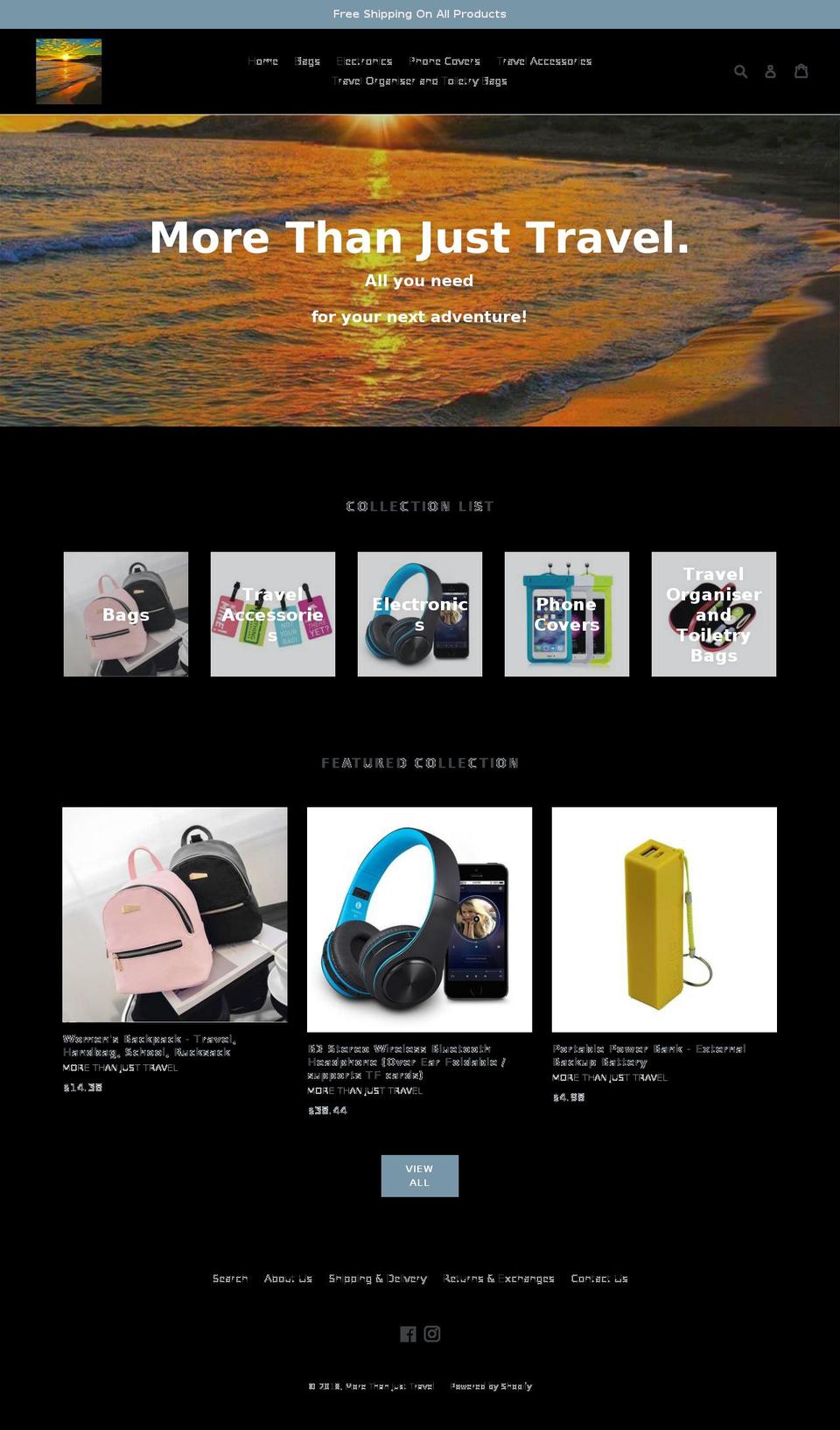 morethanjusttravel.com — Shopify storefront screenshot