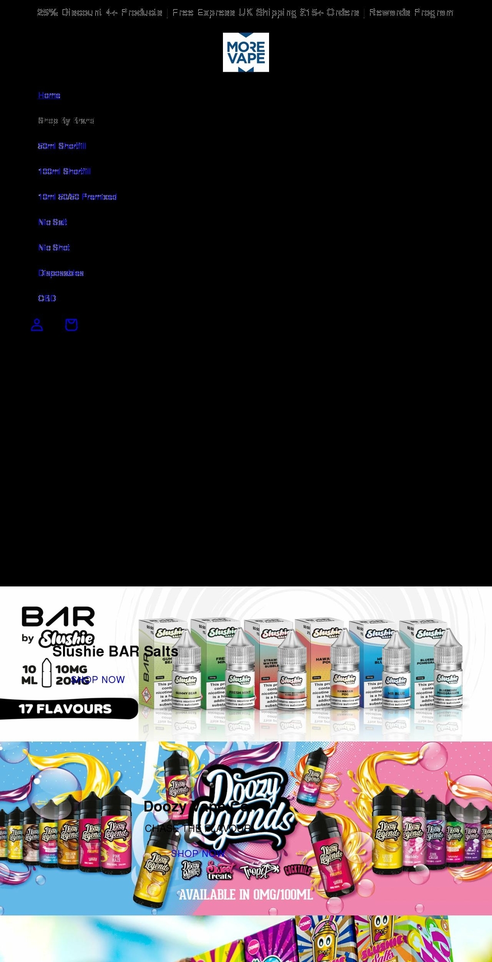 morevapeshop.com shopify website screenshot