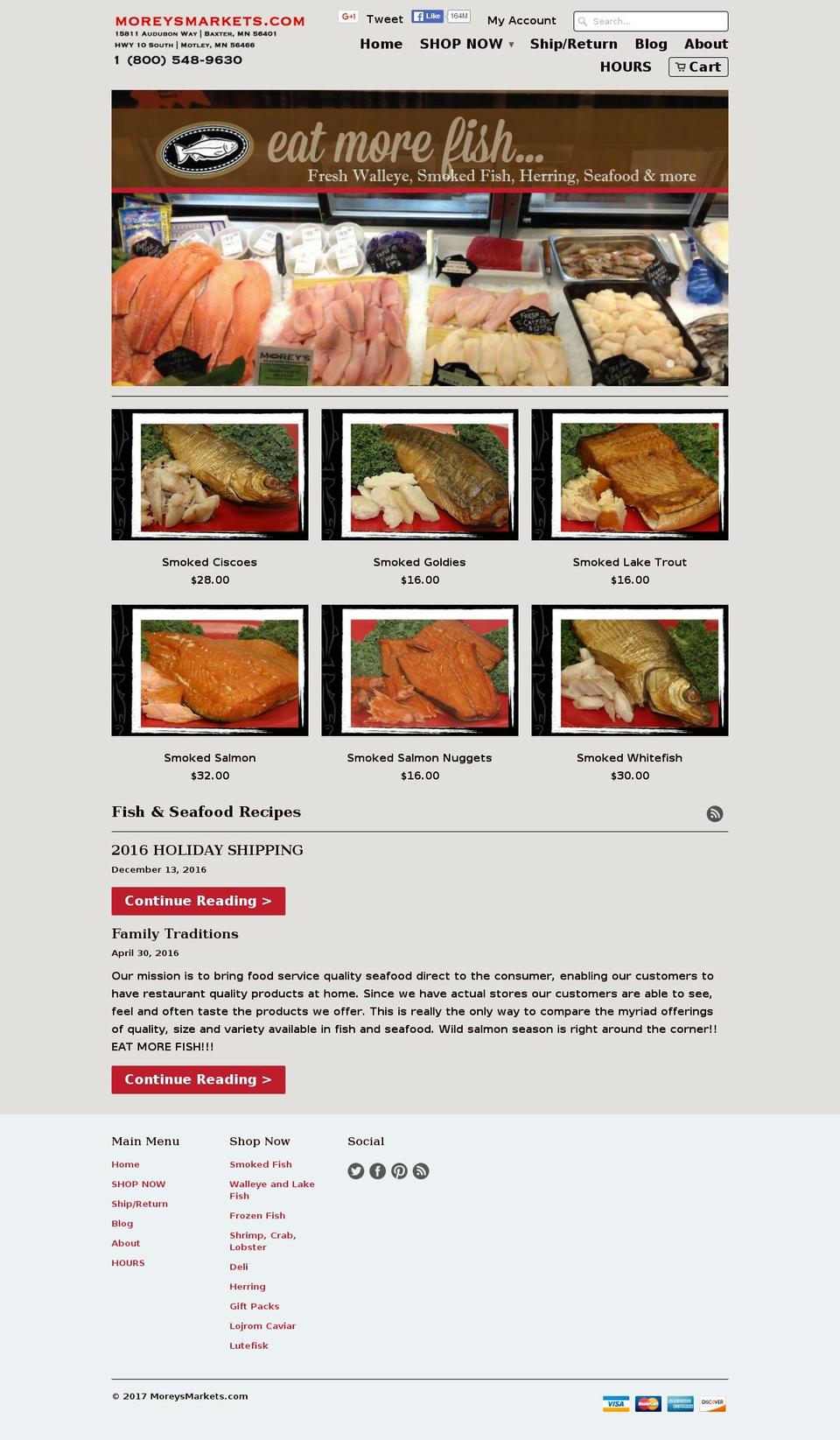 moreysmarkets.com shopify website screenshot