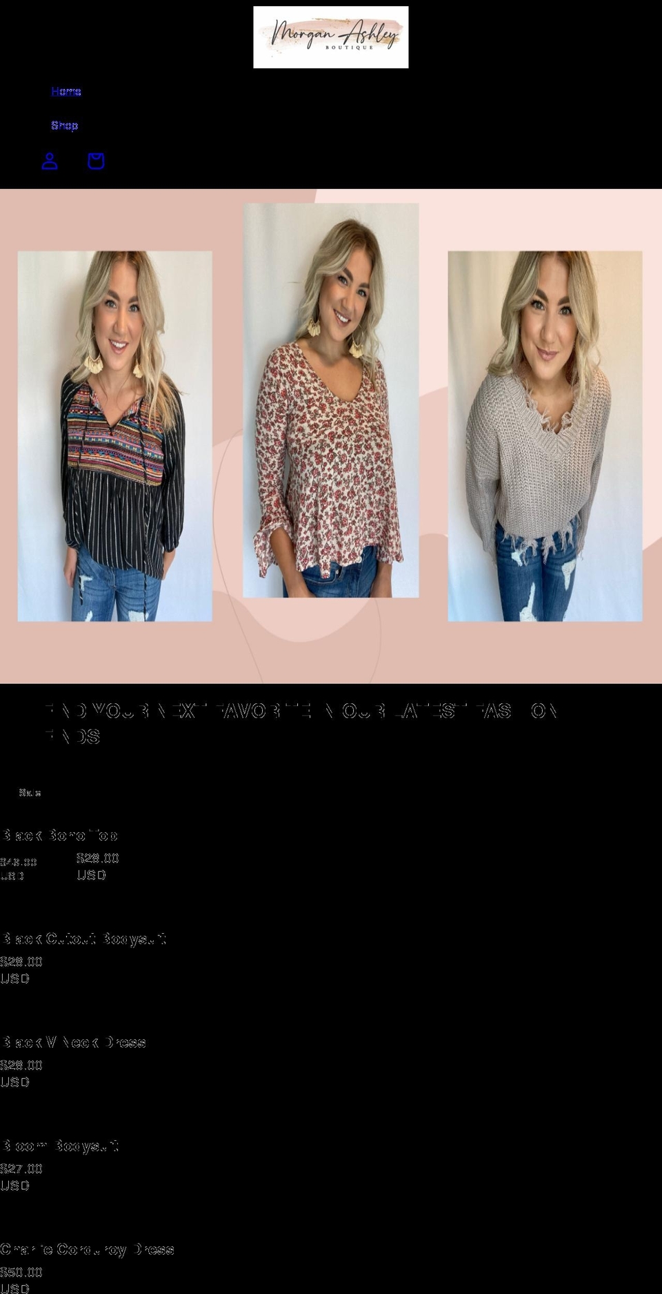 morganashleyboutique.com shopify website screenshot