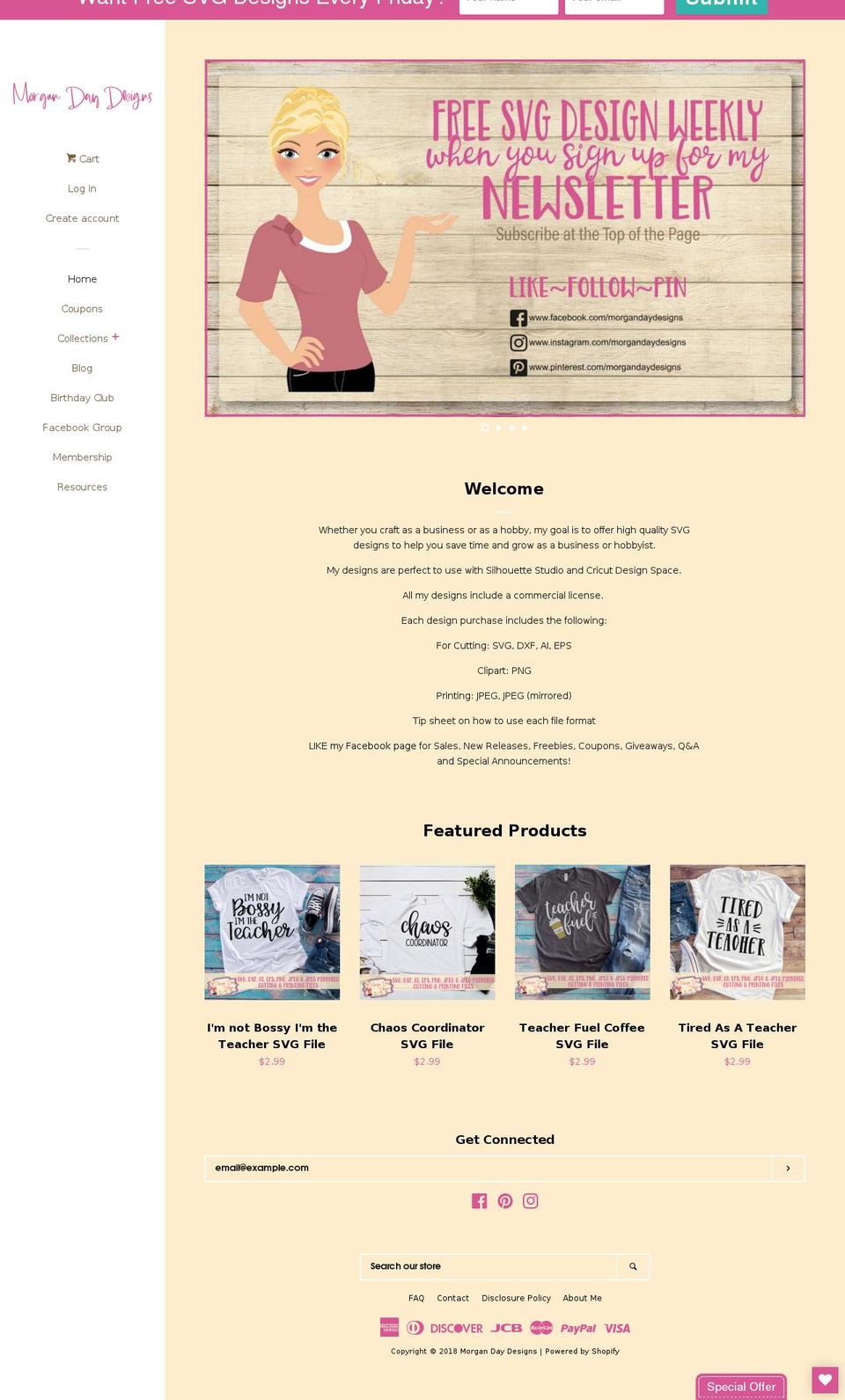 morgandaydesigns.com — Shopify storefront screenshot