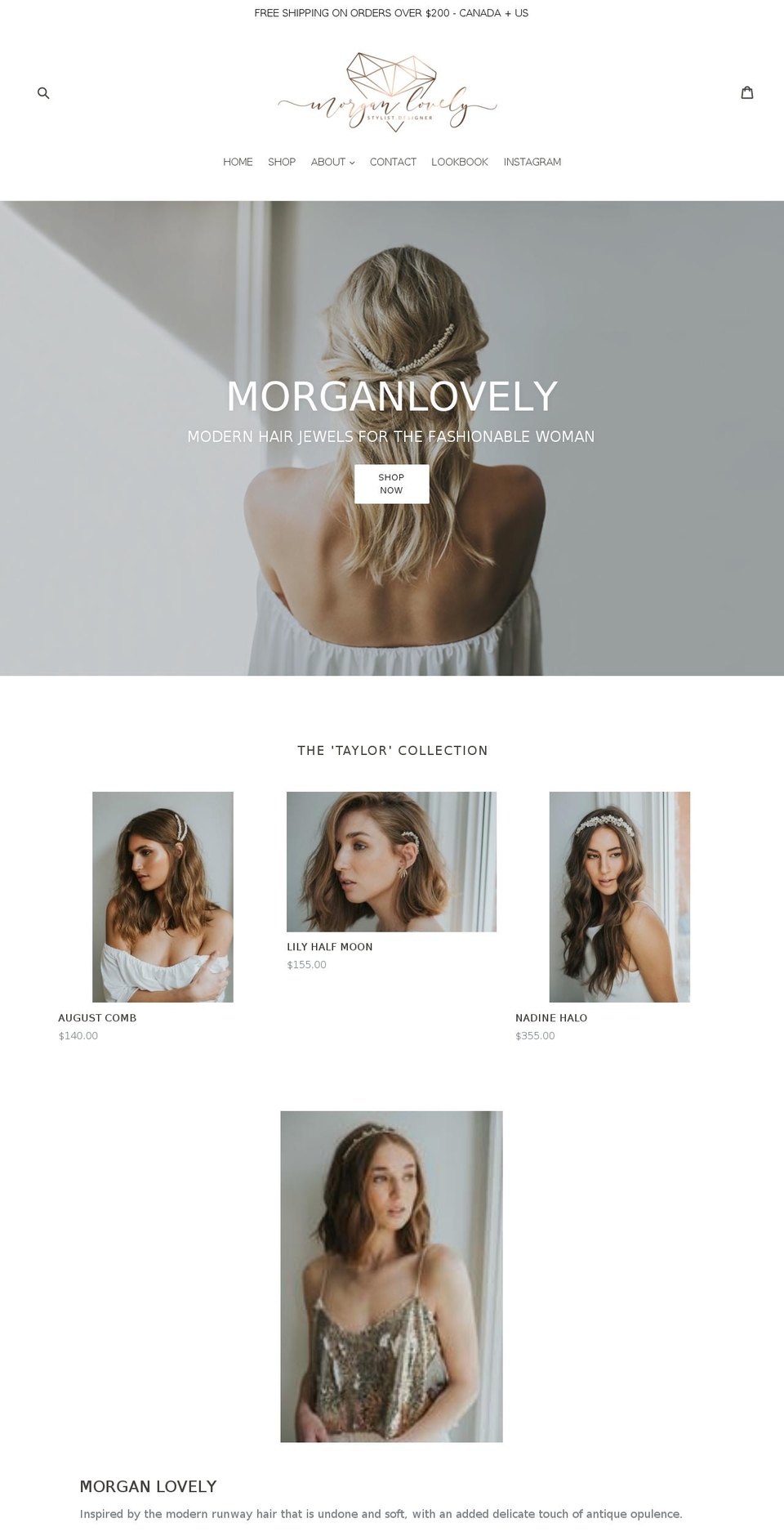 morganlovely.com shopify website screenshot