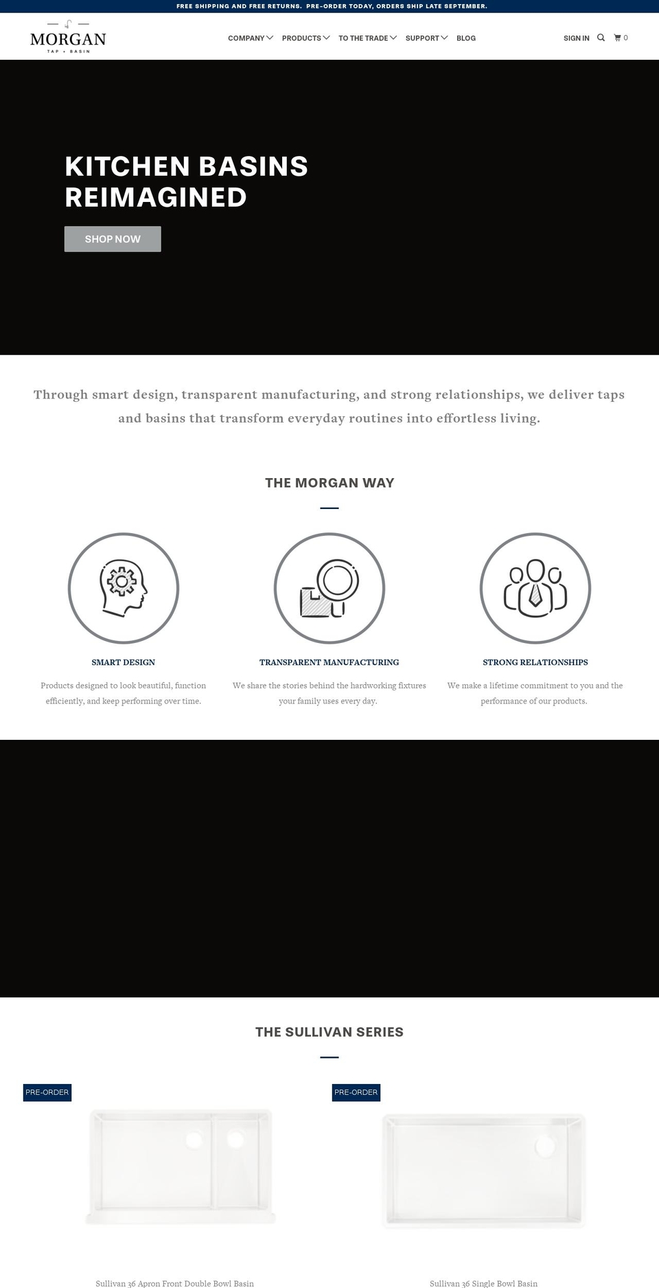 morgantapandbasin.com — Shopify storefront screenshot