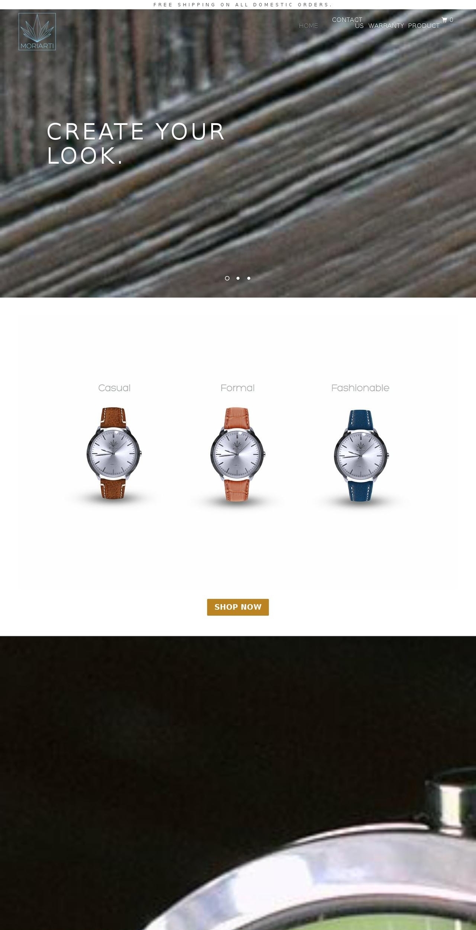 moriartiwatches.com — Shopify storefront screenshot