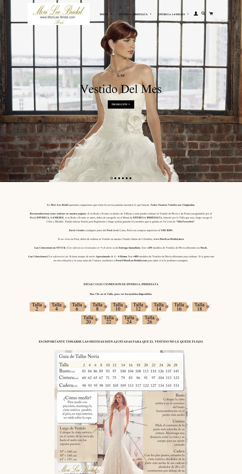 morilee-bridal-peru.com shopify website screenshot
