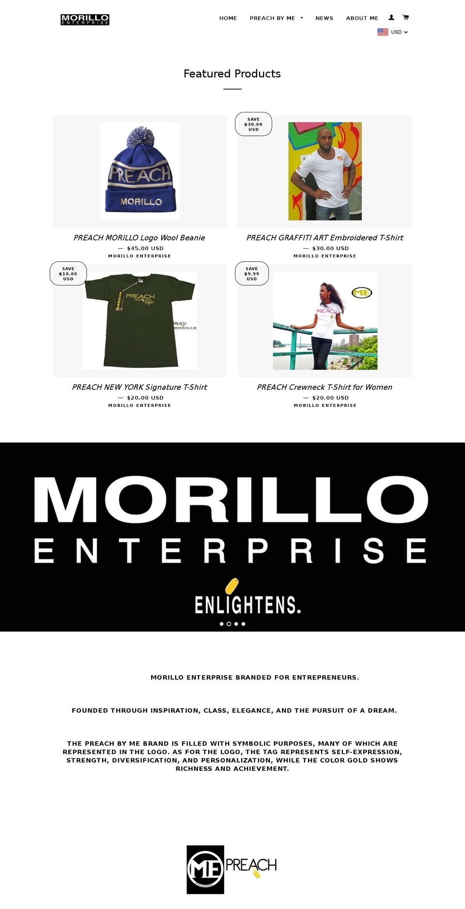 morilloenterprise.com shopify website screenshot