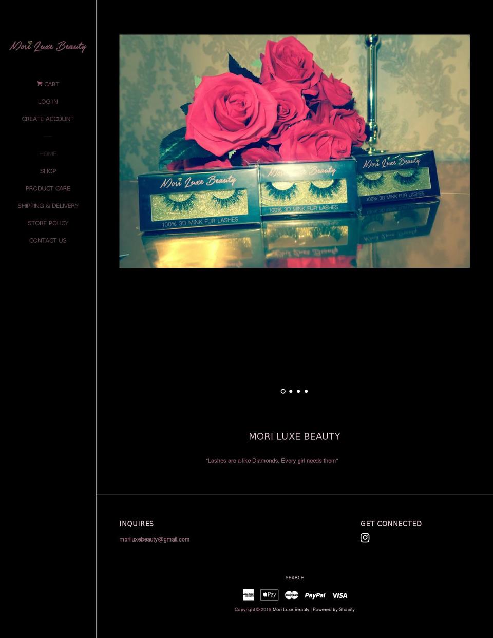 moriluxebeauty.com — Shopify storefront screenshot