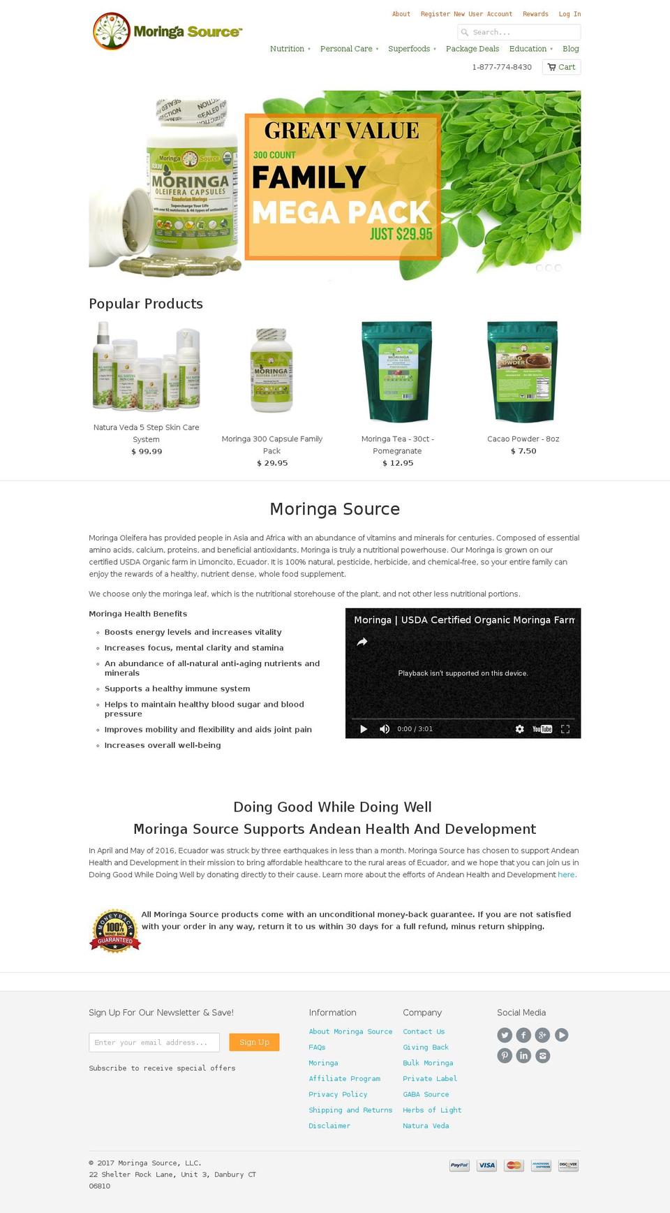 moringasource.com shopify website screenshot