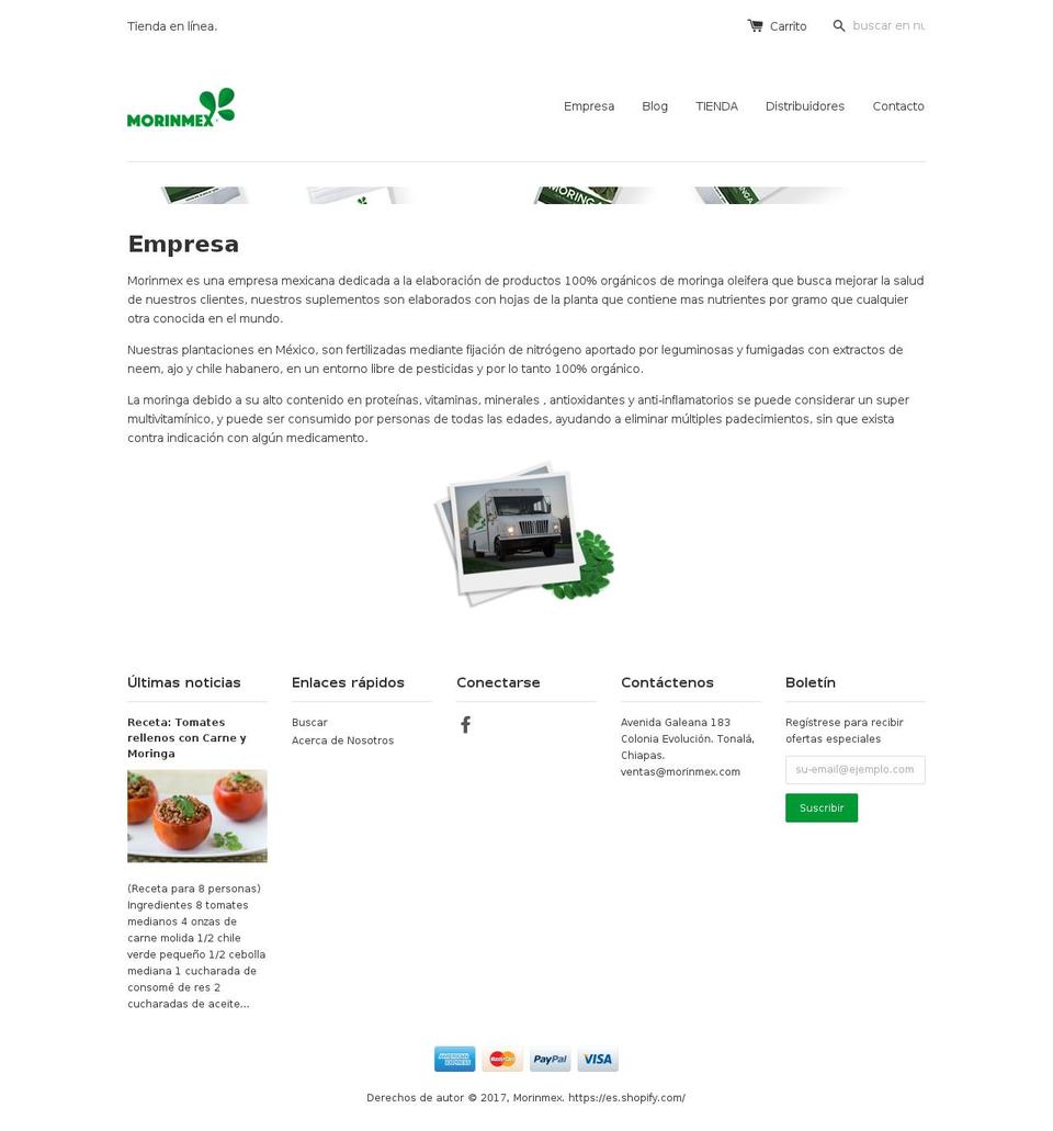 morinmex.com shopify website screenshot