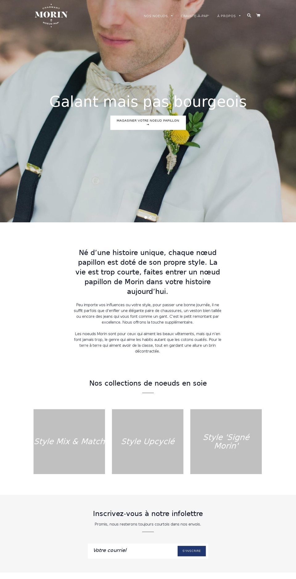 morinnoeudpap.com — Shopify storefront screenshot