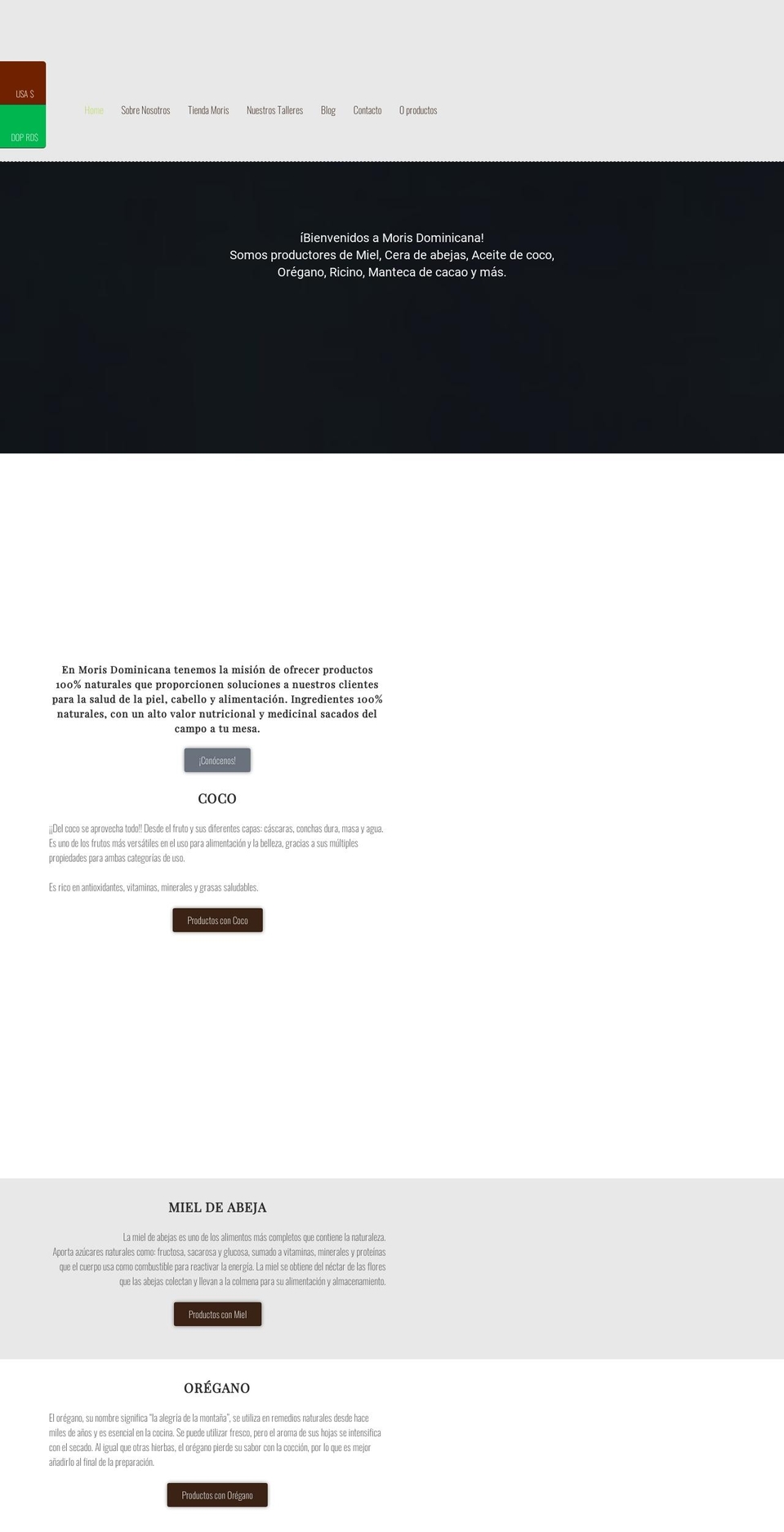 morisdominicana.com — Shopify storefront screenshot
