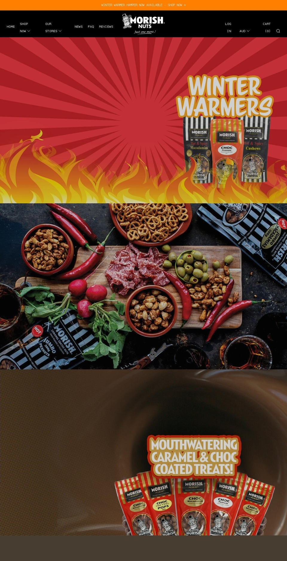 morishnuts.com.au shopify website screenshot