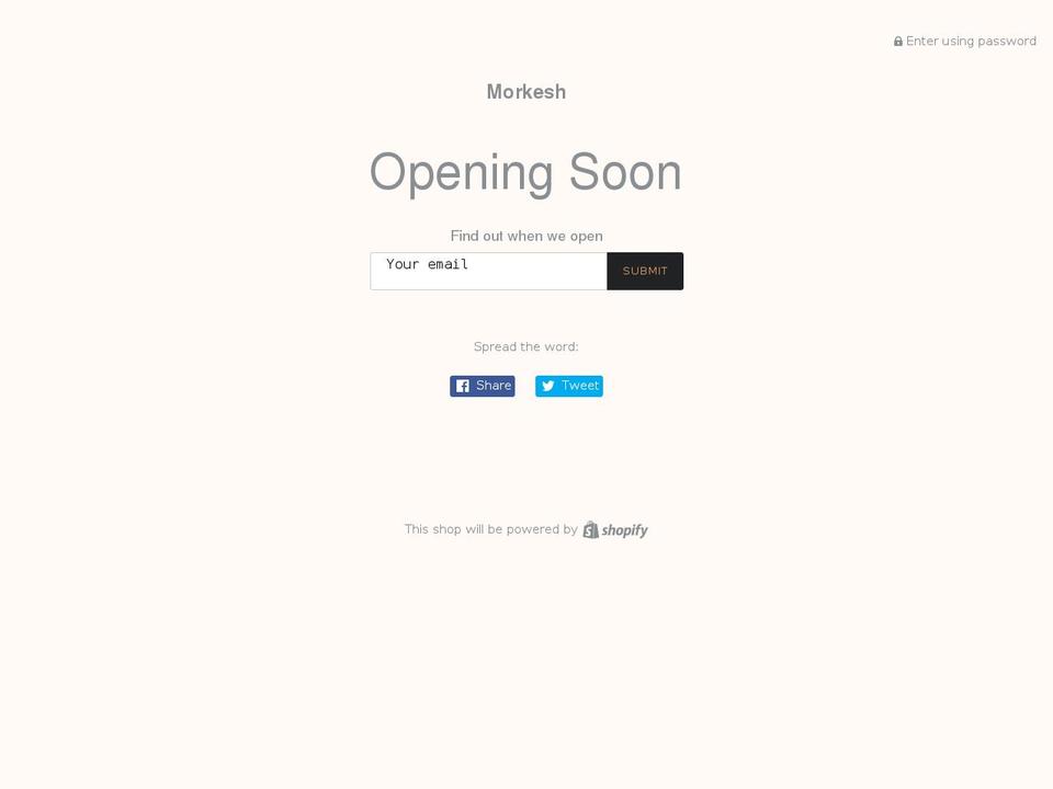 morkesh.com shopify website screenshot
