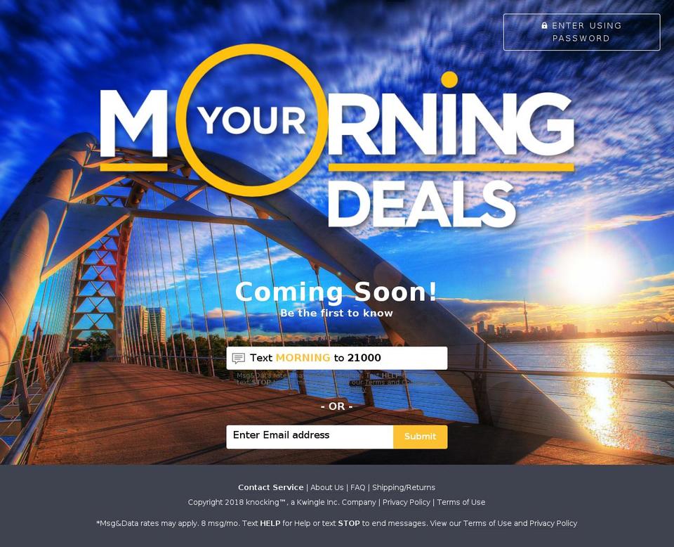 morning.deals shopify website screenshot