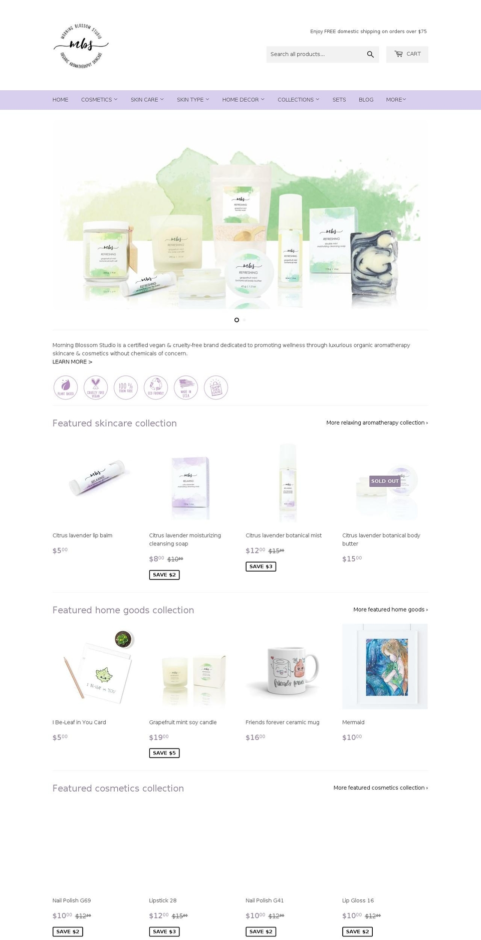 morningblossomstudio.com — Shopify storefront screenshot