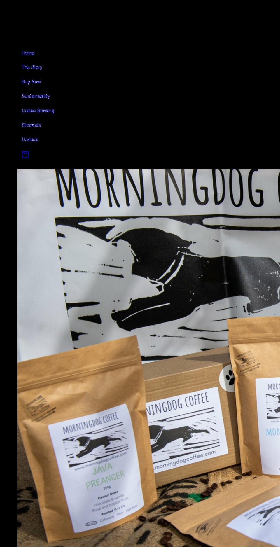 morningdogcoffee.com shopify website screenshot