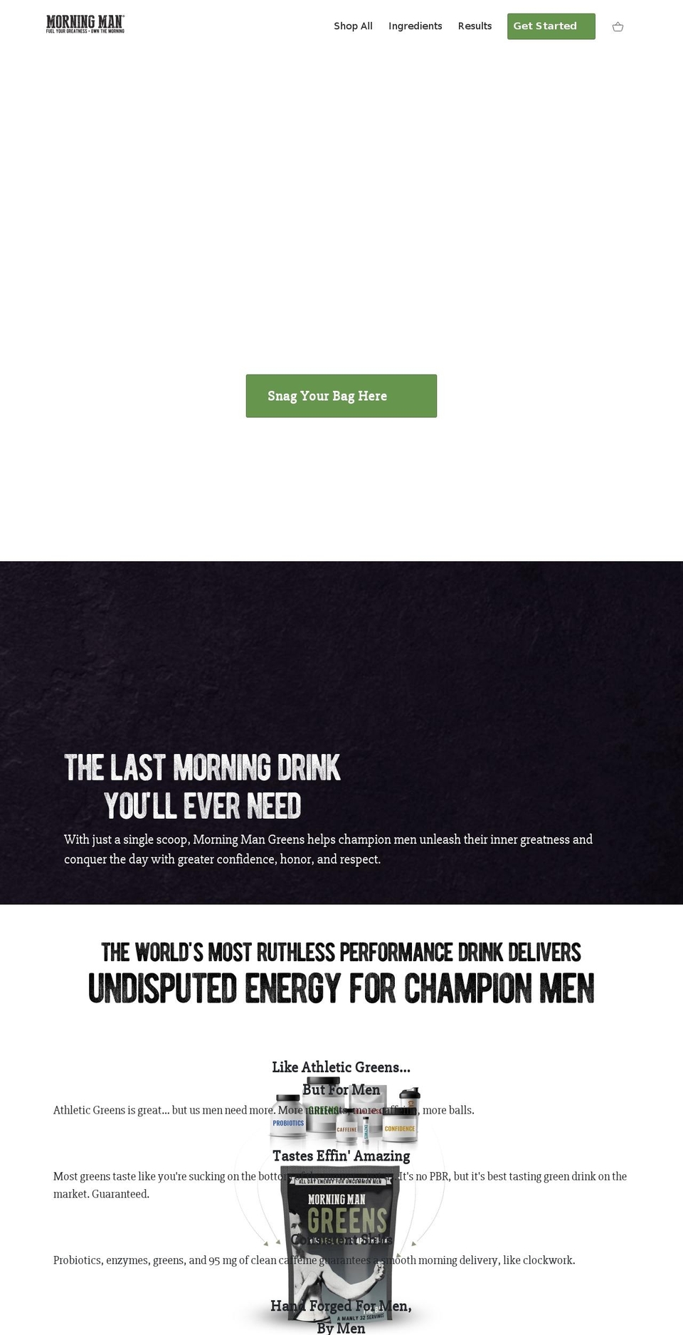 morningman.com shopify website screenshot