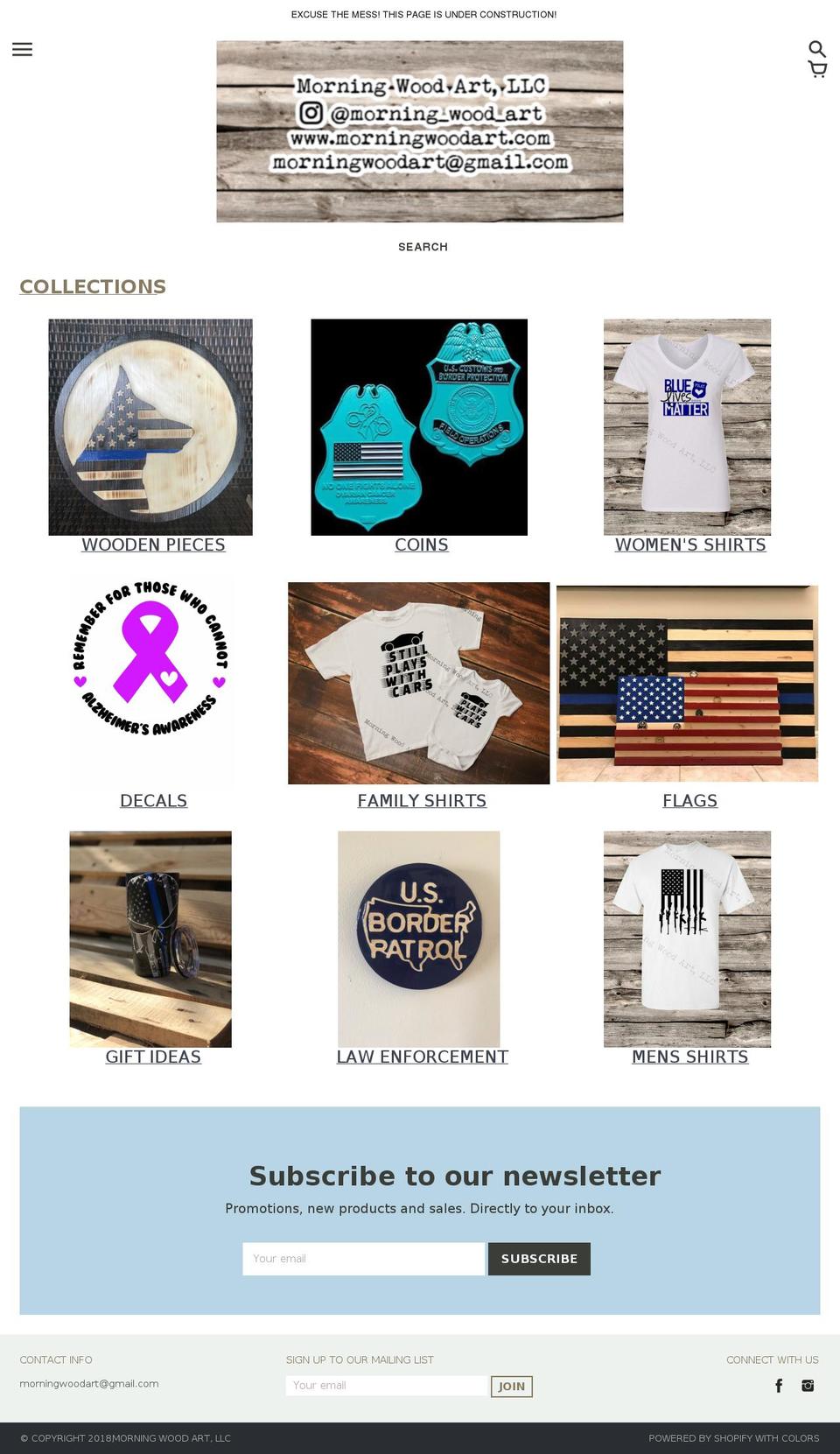 morningwoodart.com shopify website screenshot