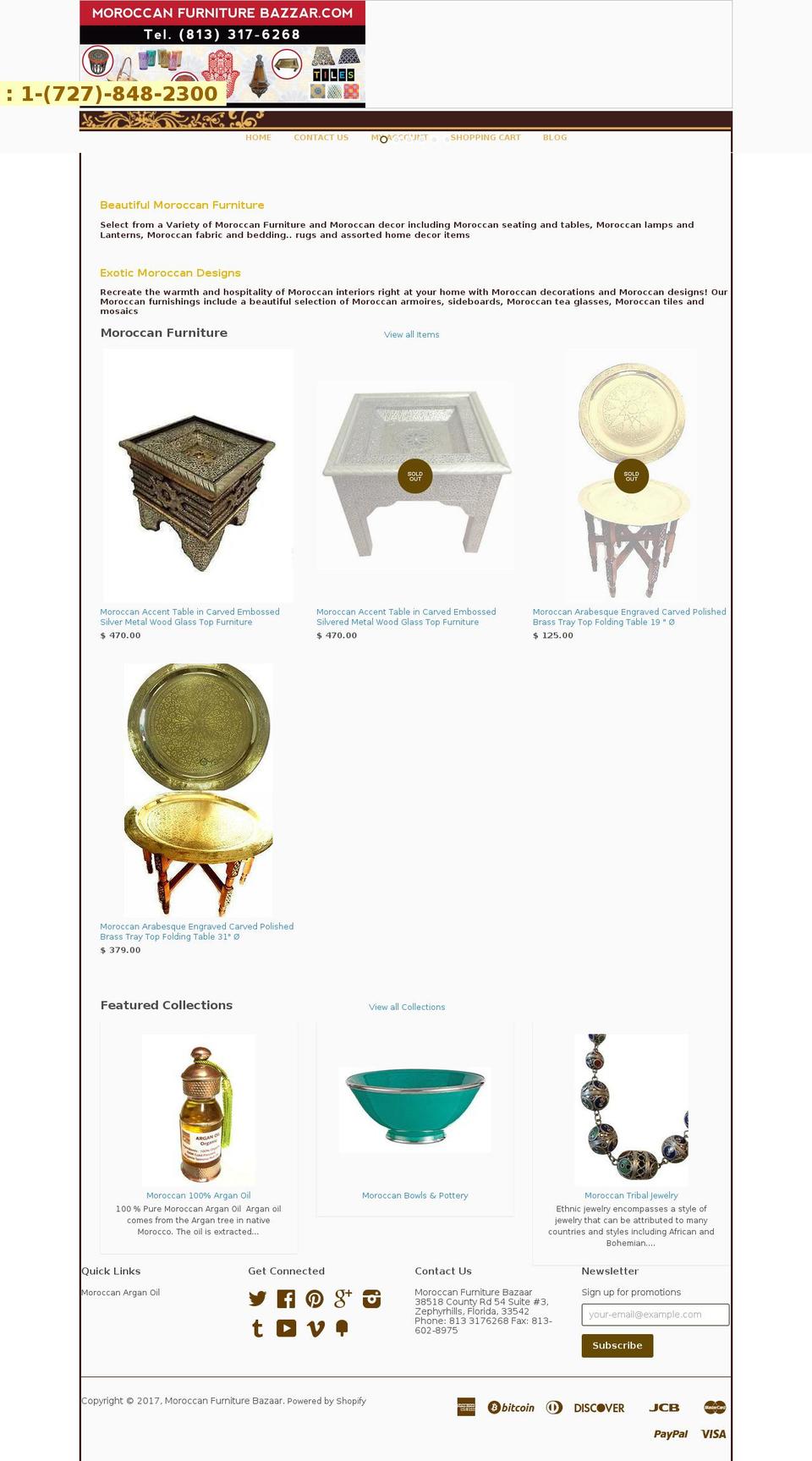 moroccanfurniturebazaar.com shopify website screenshot