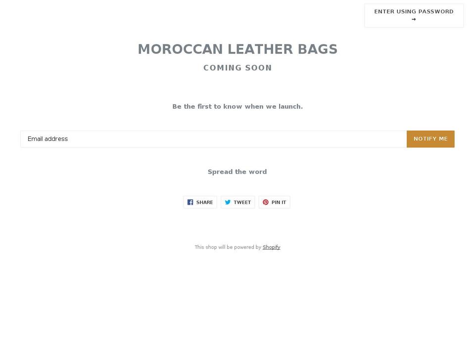 moroccanleatherbags.com — Shopify storefront screenshot