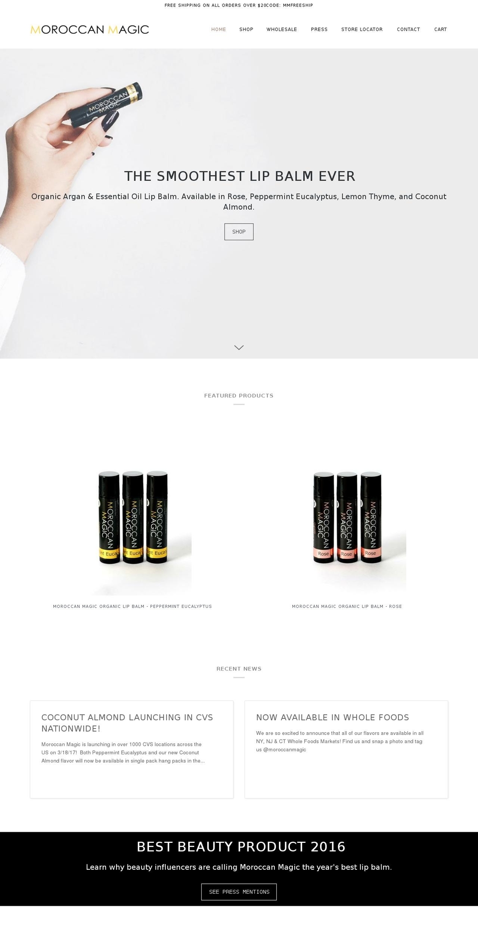 moroccanmagicbeauty.com shopify website screenshot