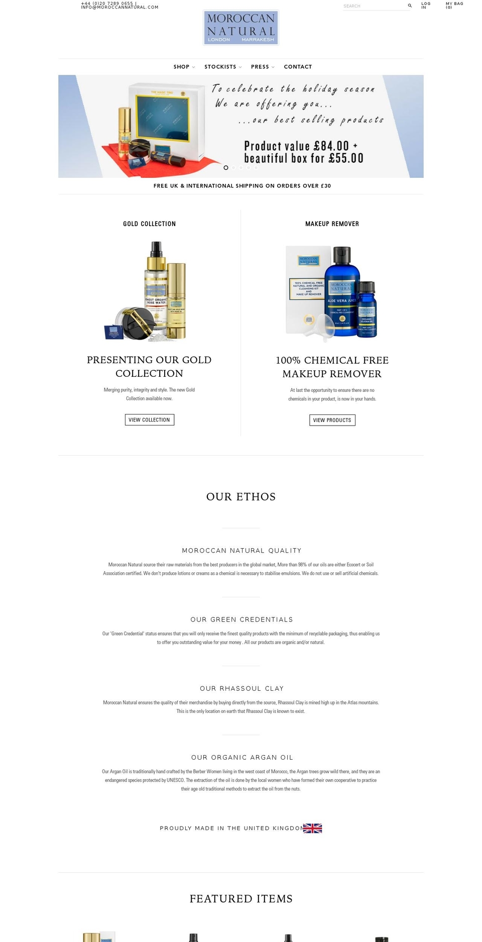 moroccannatural.co.uk shopify website screenshot