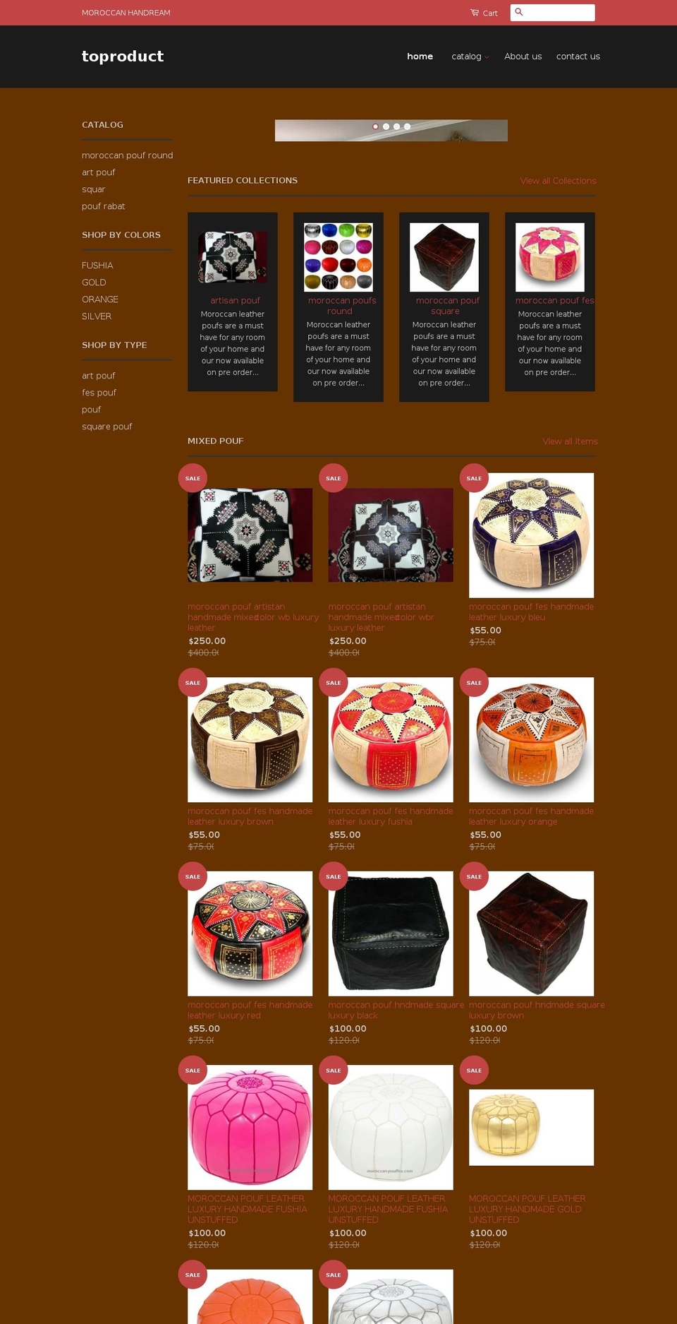 moroccanpouf.us shopify website screenshot