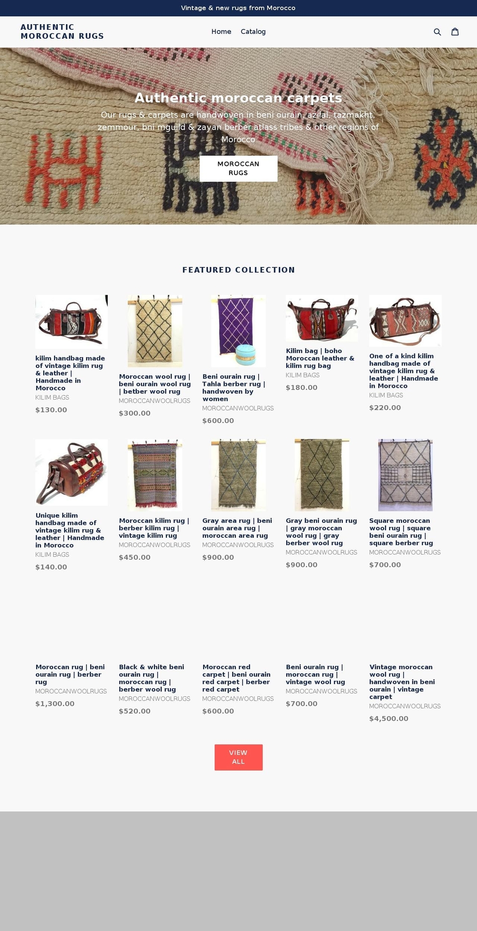 moroccanwoolrugs.com — Shopify storefront screenshot