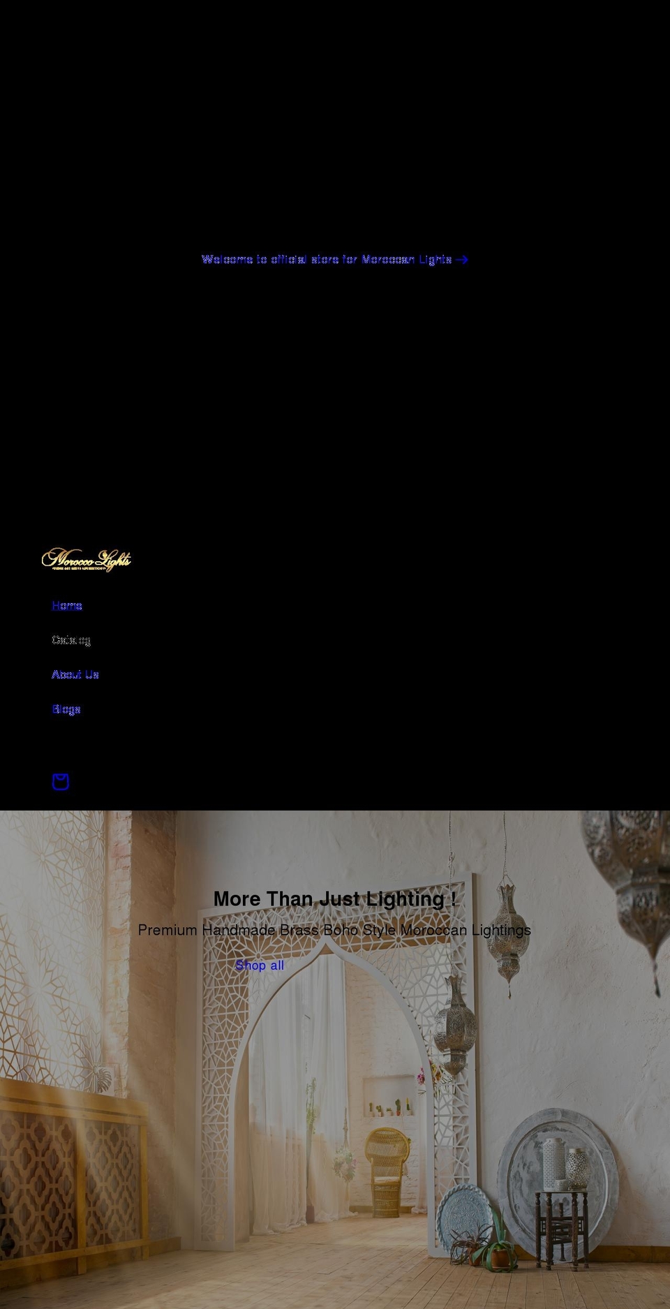 moroccolights.com shopify website screenshot