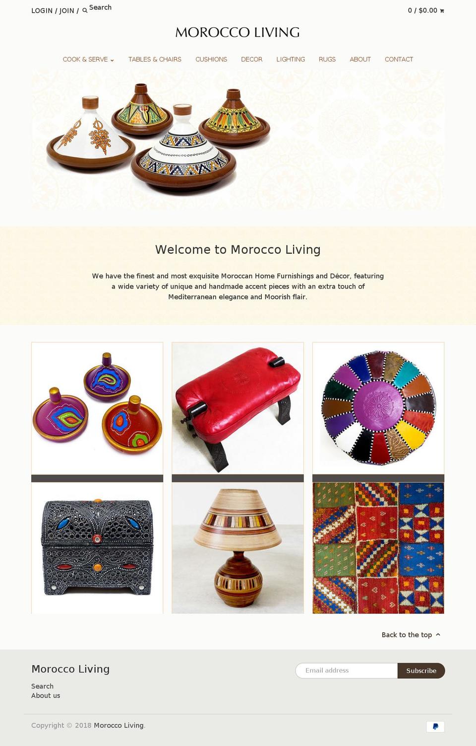 moroccoliving.co shopify website screenshot