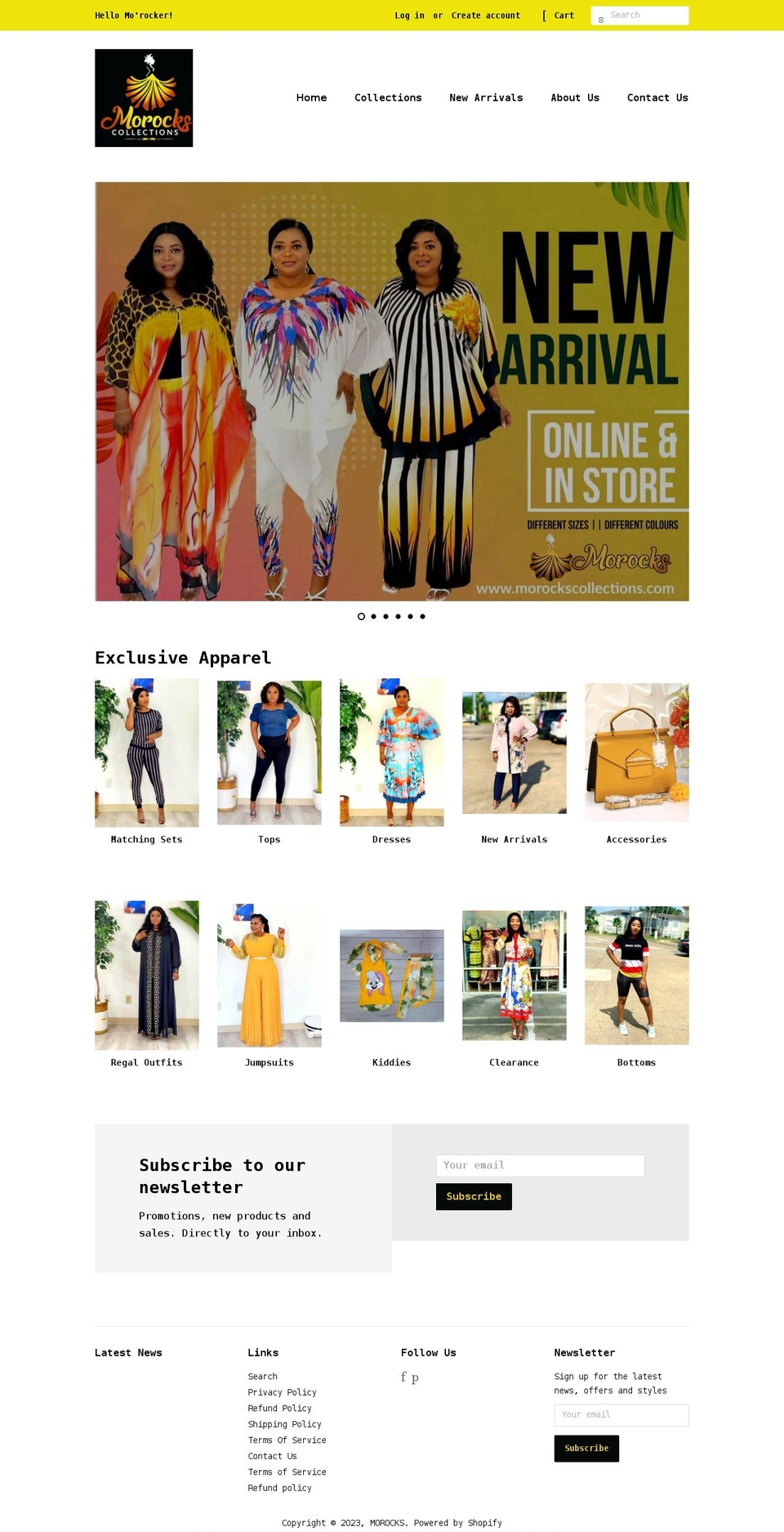 premium Shopify theme site example morockscollections.com