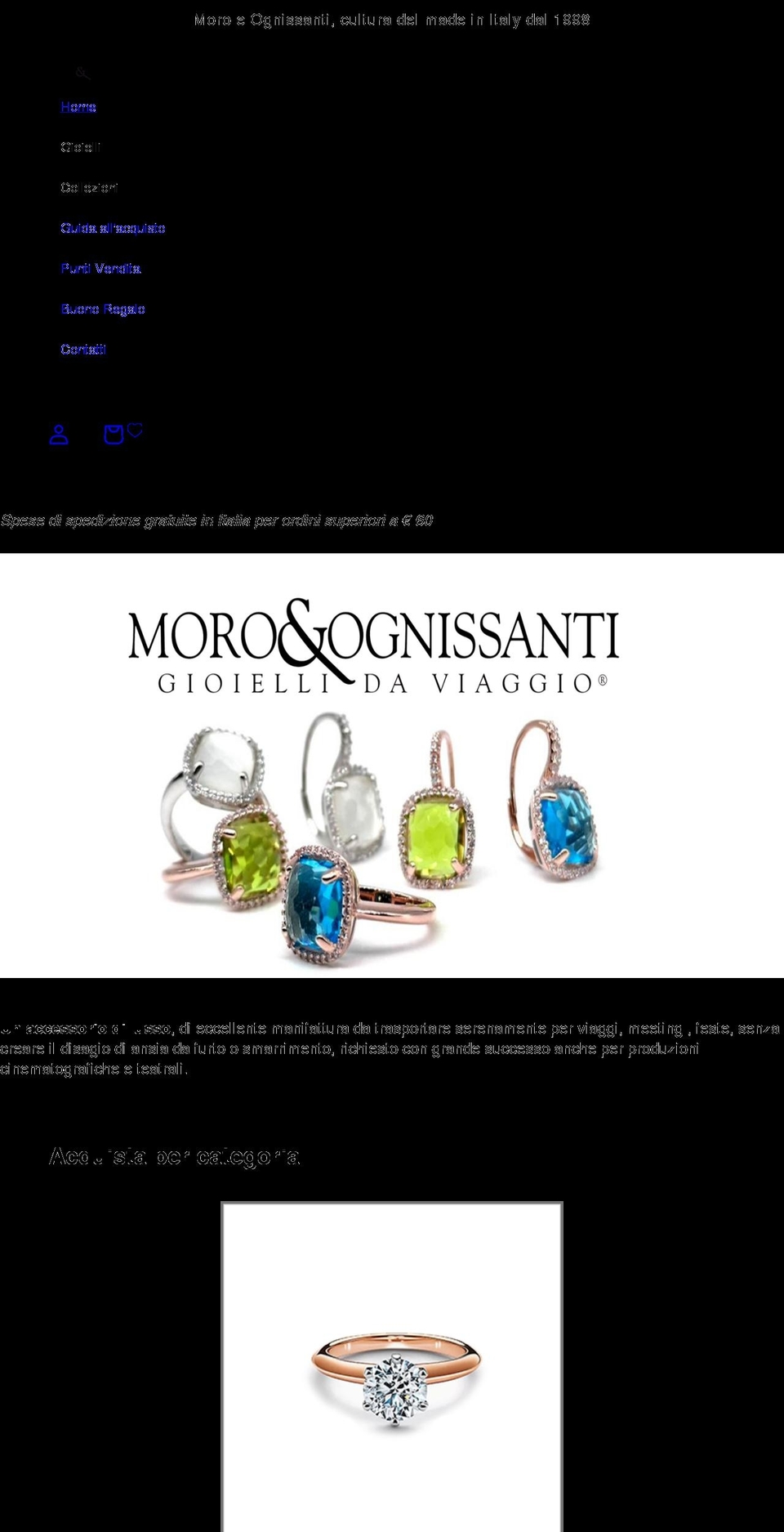 moroeognissanti.it shopify website screenshot