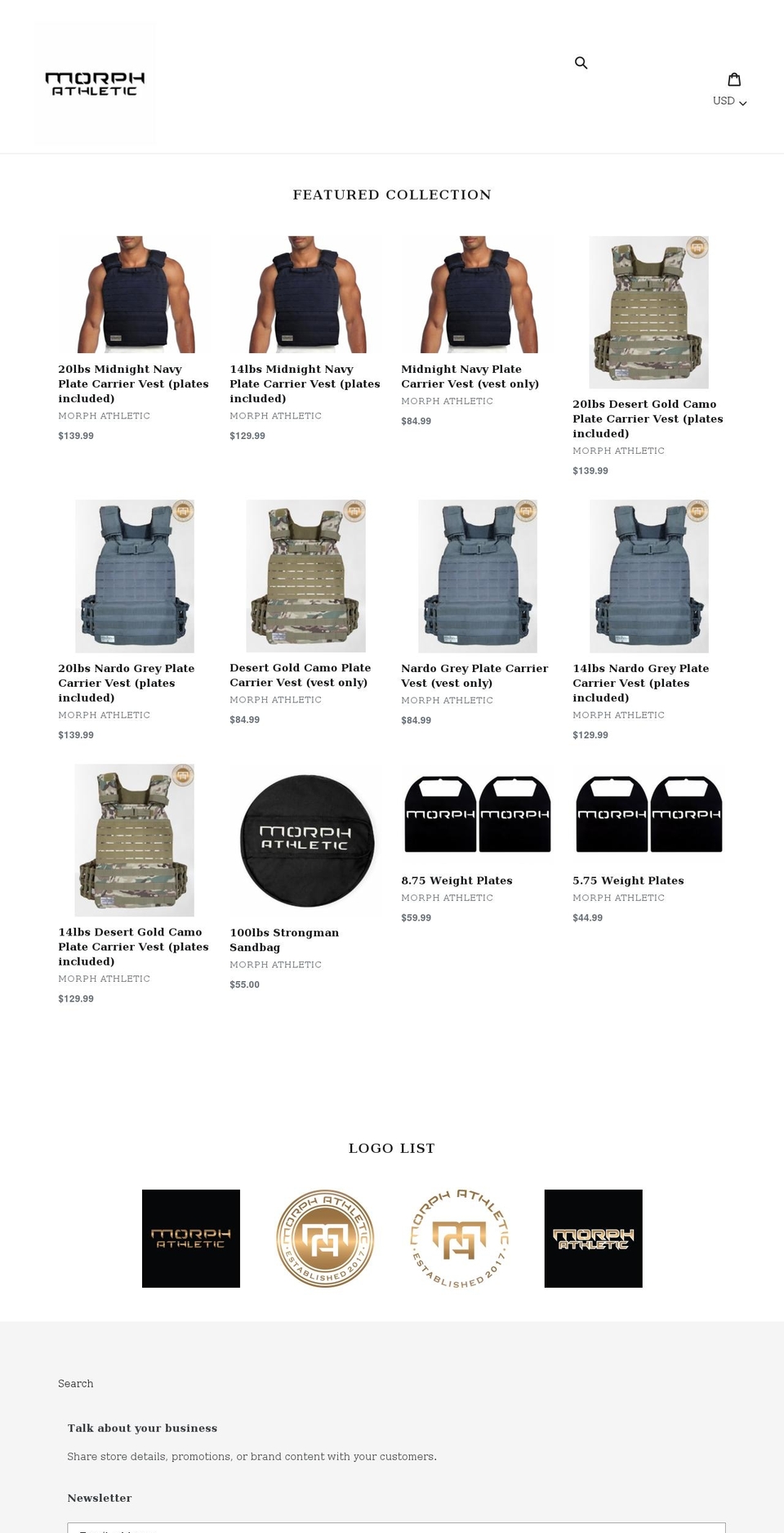 morphathletic.com shopify website screenshot