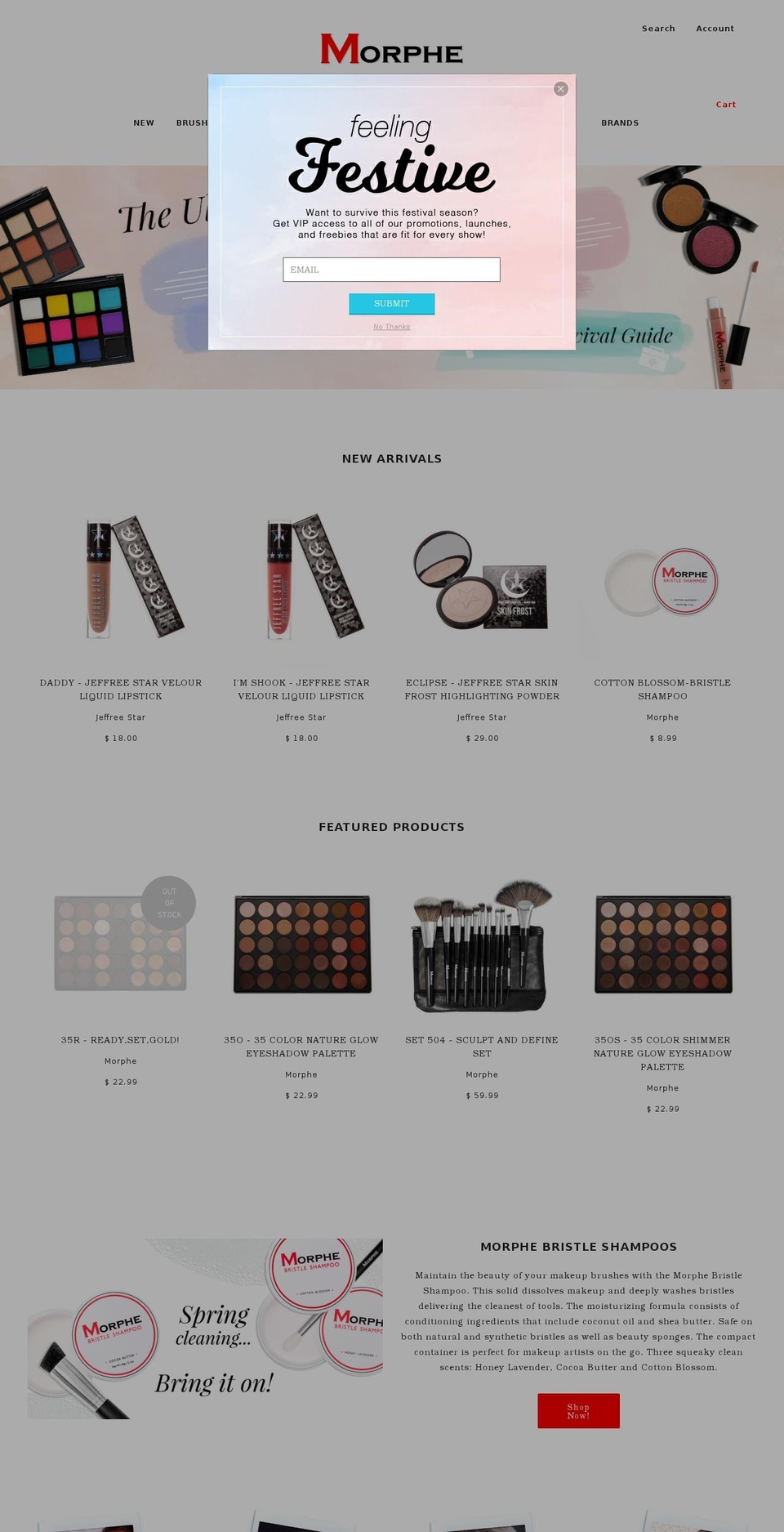 morphebrush.com shopify website screenshot