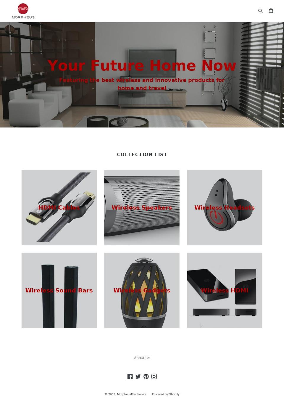 morpheuselectronics.com shopify website screenshot