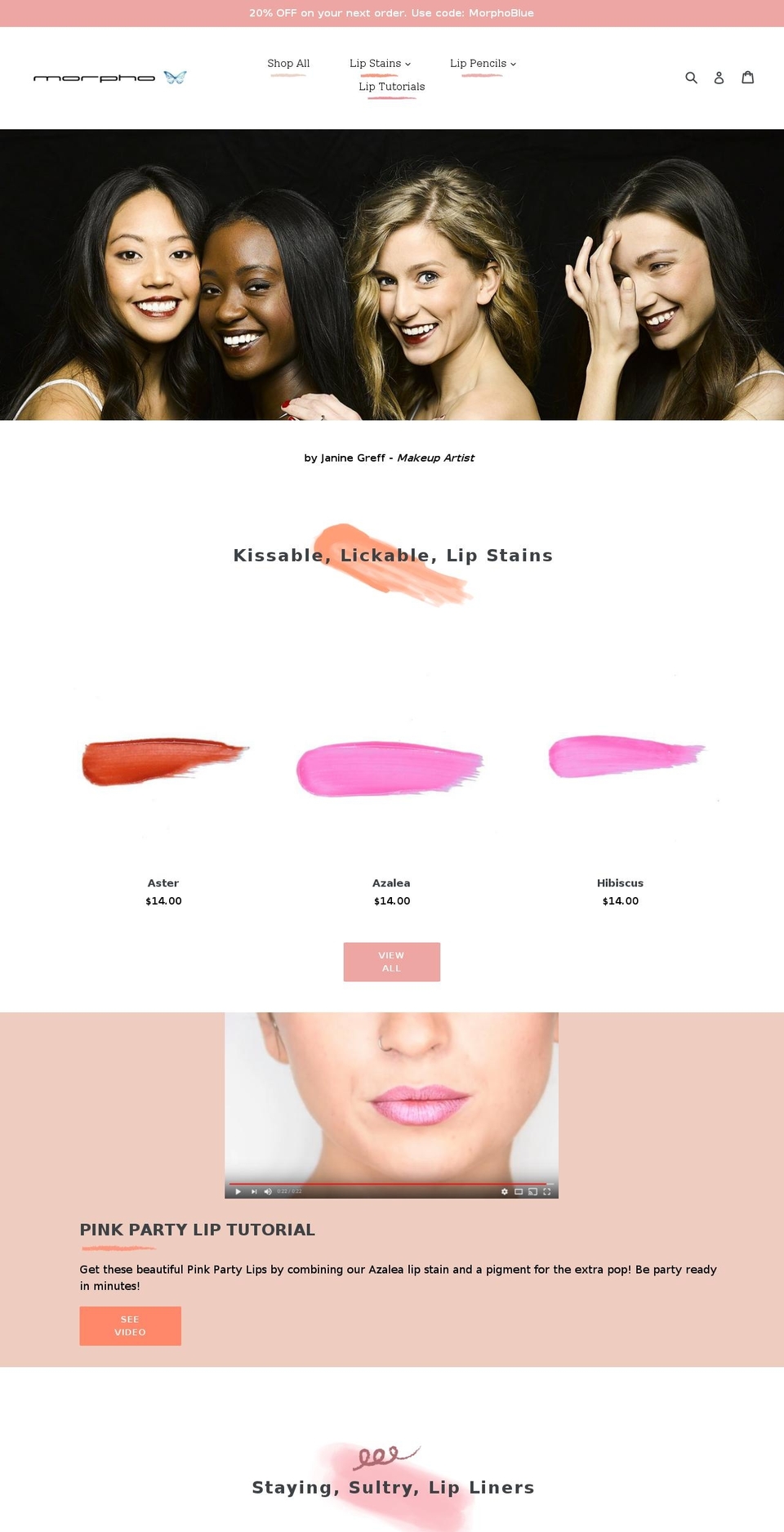 morphocosmetics.com — Shopify storefront screenshot